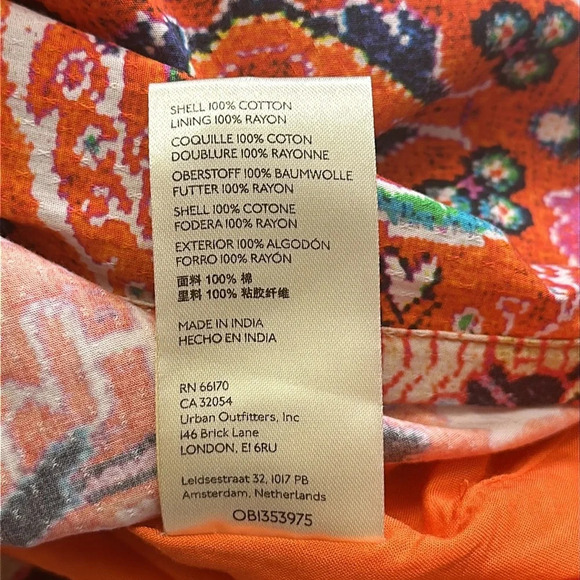 Anthropologie Floral Abstract Maxi Dress in Red Motif V Neck Boho Womens Size 2 - Picture 12 of 16